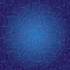 Abstract Indian style blue seamless pattern wallpaper