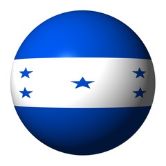 Honduras flag sphere isolated on white illustration