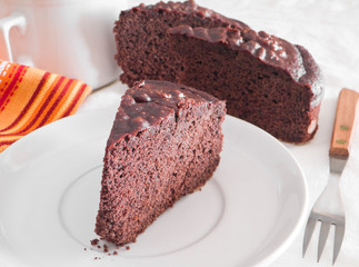 Chocolate Cake Slices at Breakfast.