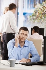 Businessman talking on mobile