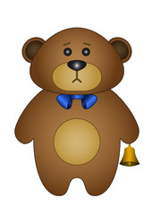 Bear cub-tilde with a hand-bell