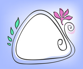 triangular frame with flower and leaves