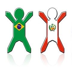 Flaggenfiguren, Brasilien und Peru