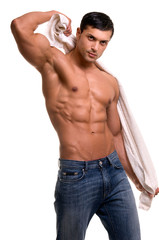 Fototapeta premium Man with the towel.