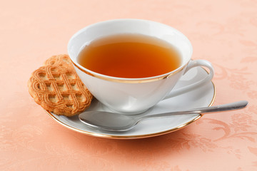 sweet cookie and tea