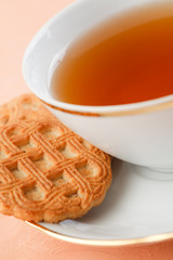 sweet cookie and tea