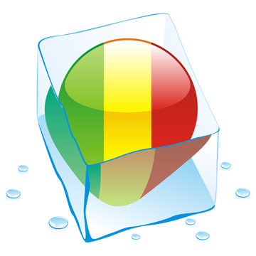 recommend clip art: vector of mali button flag frozen in ice cube
