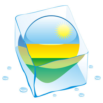 recommend clip art: vector of rwanda button flag frozen in ice cube