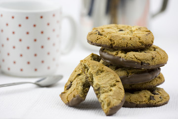Chocolate chip cookies and milk