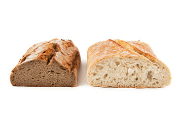 Roggenmischbrot und Weißbrot