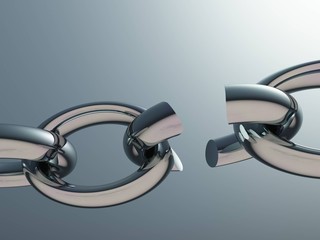 Broken metal chain