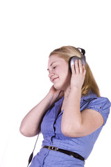 Cute Girl Listening to Music