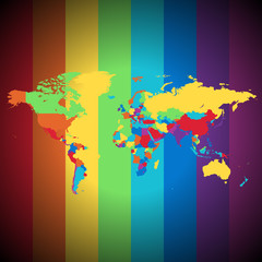 Multicolored World map