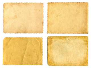 old papers pages set isolated on the white