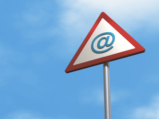 Verkehrszeichen mit at Zeichen