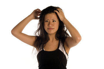 Fototapeta premium running fingers through hair