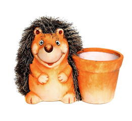 hedgehog a flowerpot