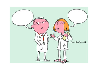 Arzt mit Arzthelferin