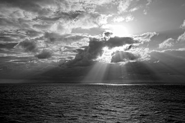 Sun Rays in Black and White