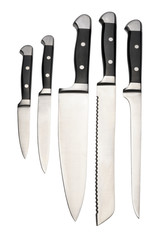 Set of kitchen knives