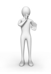 Personnage 3d silencieux