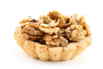 walnut cupcake isolated