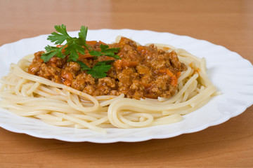 Spaghetti with meats