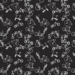 sporty background design with repeating bicycle motif