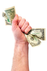 Fist Holding Dollar Bills