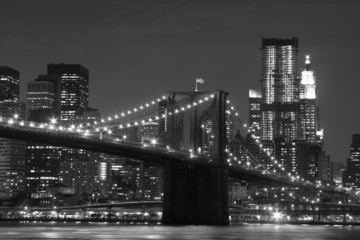 Brooklyn Bridge and Manhattan Skyline At Night - 21277462
