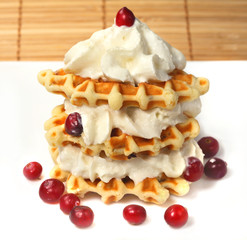 Tasty   fancy cake  from waffle