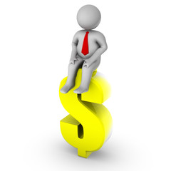 3d man with dollar sign