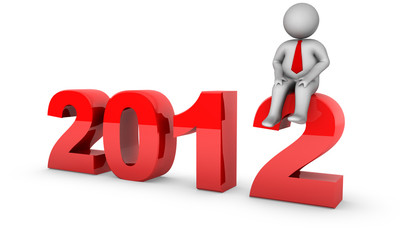 2012 with 3d businessman