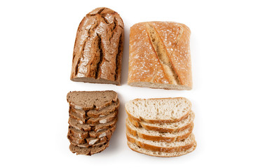 Roggenmischbrot und Weißbrot