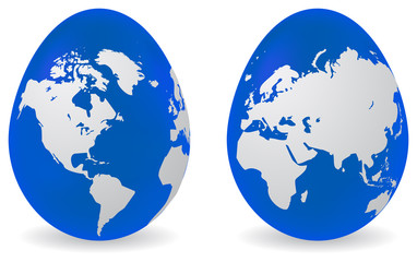Eggs with global map pattern