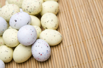 Chocolate Easter eggs. Quail