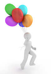 Person with balloons.