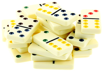 jeu de dominos, fond blanc