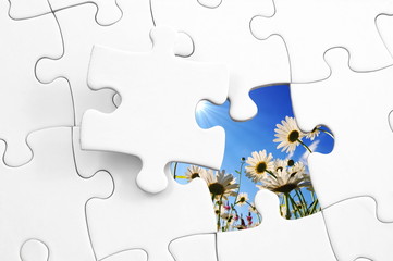 puzzle and flower