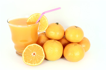 Ripe mandarines with juice