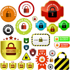 Padlock button set. Vector great collection.
