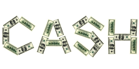 Fototapeta premium word of cash from dollar