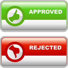 Approved and rejected icons.