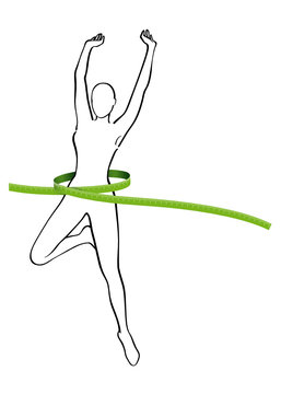 recommend clip art: Silhouette donna con metro verde