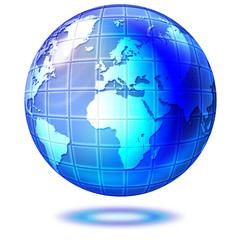 Mondo di Cristallo-Blue Crystal Globe-Monde Bleu-2