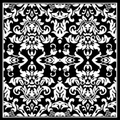 vector illustration tribal scroll background - black & white