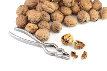 Walnuts with nutcracker