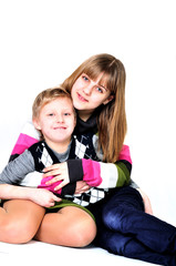 happy brother and sister