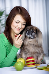 girl and dog