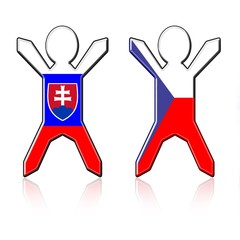 Flaggenmännchen,Slovakai und Tschechien